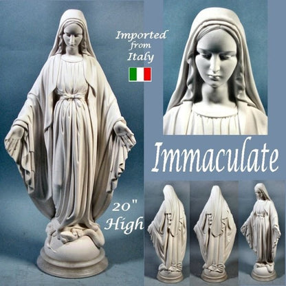 Immaculate Heart Of Mary Statue Marble Bonded Alabaster Sculpture