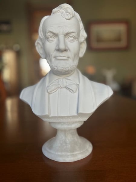 Classical Abraham Lincoln Bust sculpture Marble Alabaster Museum Statue