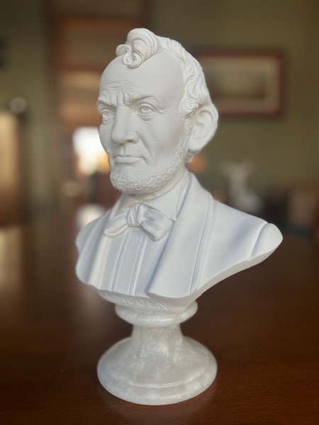 Abraham Lincoln Bust sculptural portrait statue marble Head President