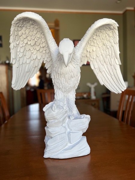 Alabaster Bald American Eagles marble sculpture architectural statues