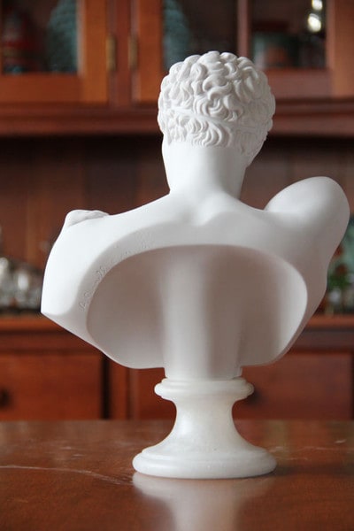 Hermes Head Bust Statue Back View Sculpture Marble Olympus Museum