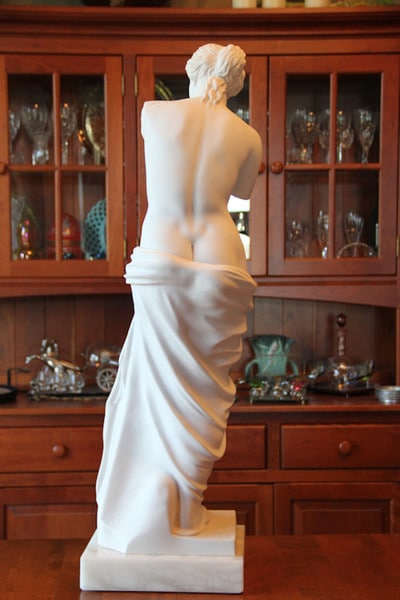 Back View Armless Muse Venus De Milo Marble statue Aphrodite of Melos