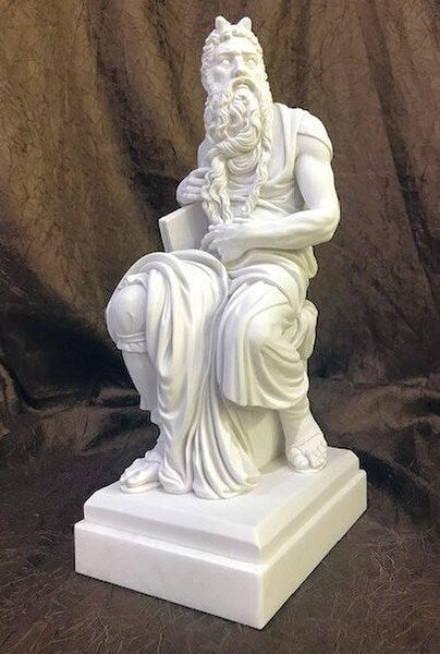 Copy Moses by Michelangelo Sculpture Marble Reproduction Statue