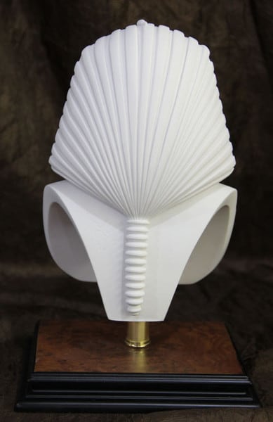 Mask of Tutankhamun Marble Bust Statue Head on Base Sculpture
