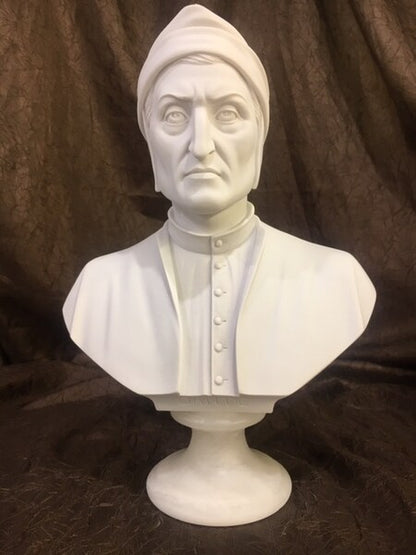 Bust of Dante Marble Head Sculpture Italian Poet Alighieri Divine