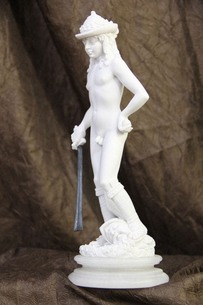 David By Donatello Marble Sculpture Goliath Classical Nude Male