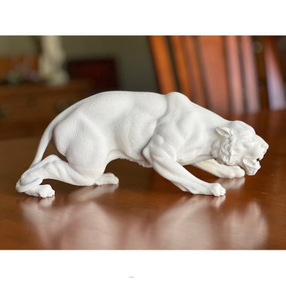 Crouching Panther Marble Sculpture Wildlife high-end Decorating Wild
