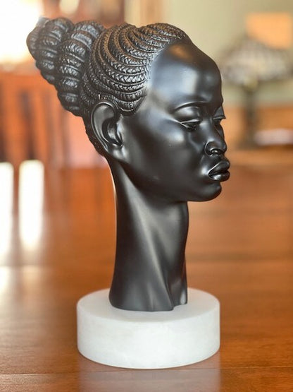 African Woman Bust Statue Nubian Negress Queen Female Head High End