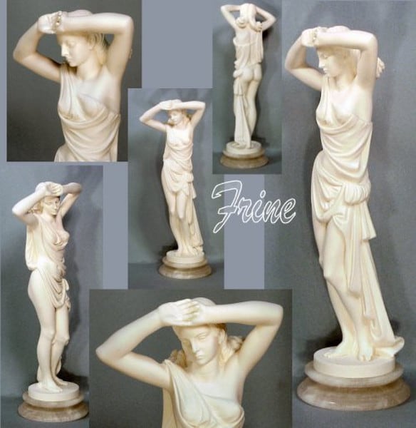 Phryne With Cloth marble replica female sculpture sensually emerges