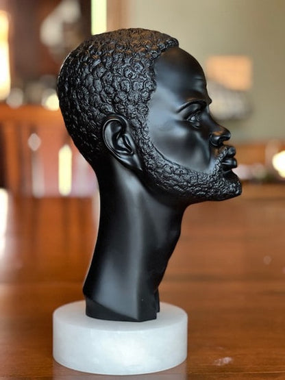 Royal Portrait African Male Sculpture High End Statues Prince Black Art