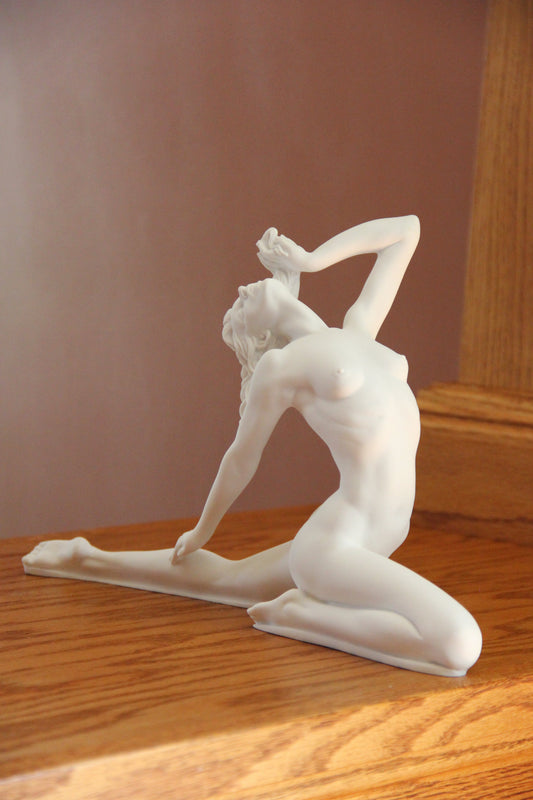 Extase Female Nude Sculpture – Italian Alabaster Marble Statue