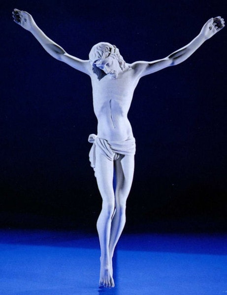 Crucifixion Corpus Marble Wall Mounting Sculpture Church Decor