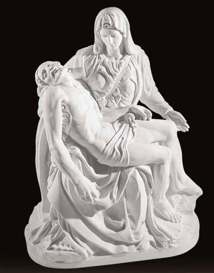 Carrara Marble Pieta by Michelangelo Made in Italy Sculpture