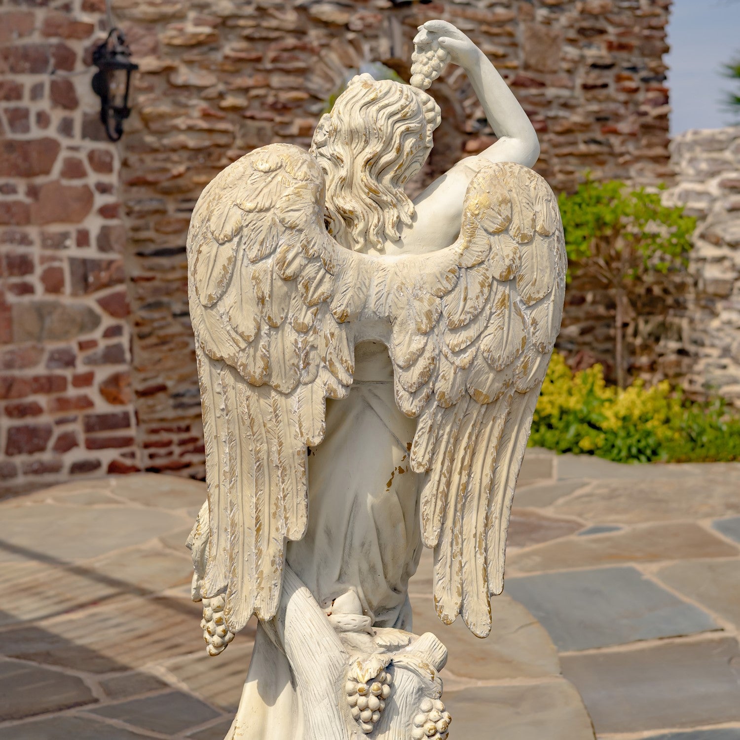 Back view of wings Angel of the Harvest Life-Size Garden Statue