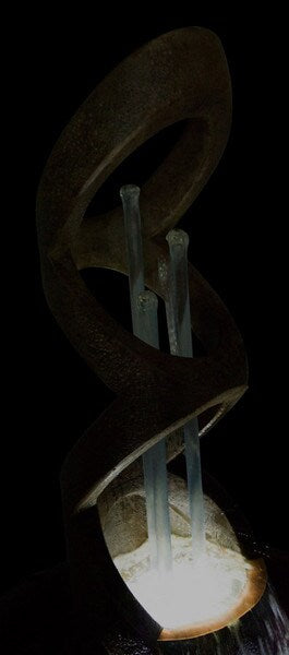 Lighted Modern Balancing Rings Fountain Clear Piping Tubing Retro Art