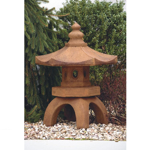 Bamboo Pagoda Temple Lantern Sculpture 34.75" High