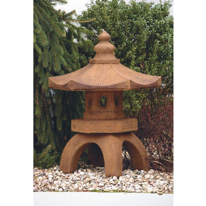 Bamboo Pagoda Temple Lantern Sculpture 34.75" High