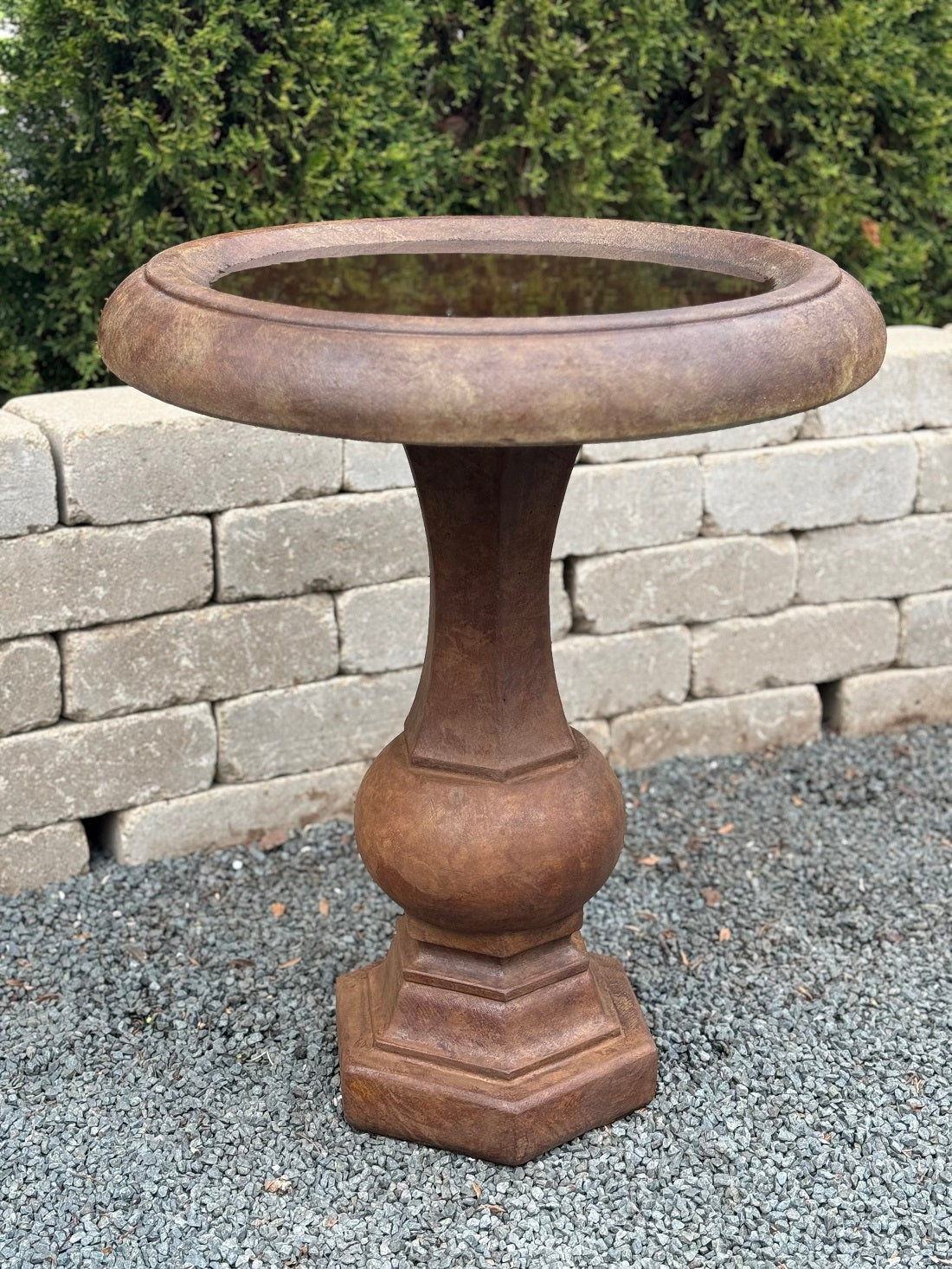 Barrington Collection Birdbath Cast Stone  Heavy weight garden sculpture
