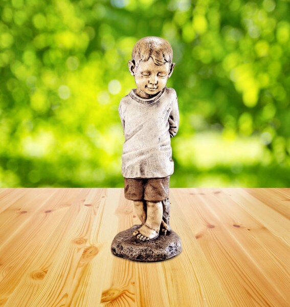 Bashful Boy Garden Statue Cement Henri Stone High Tone Sculpture