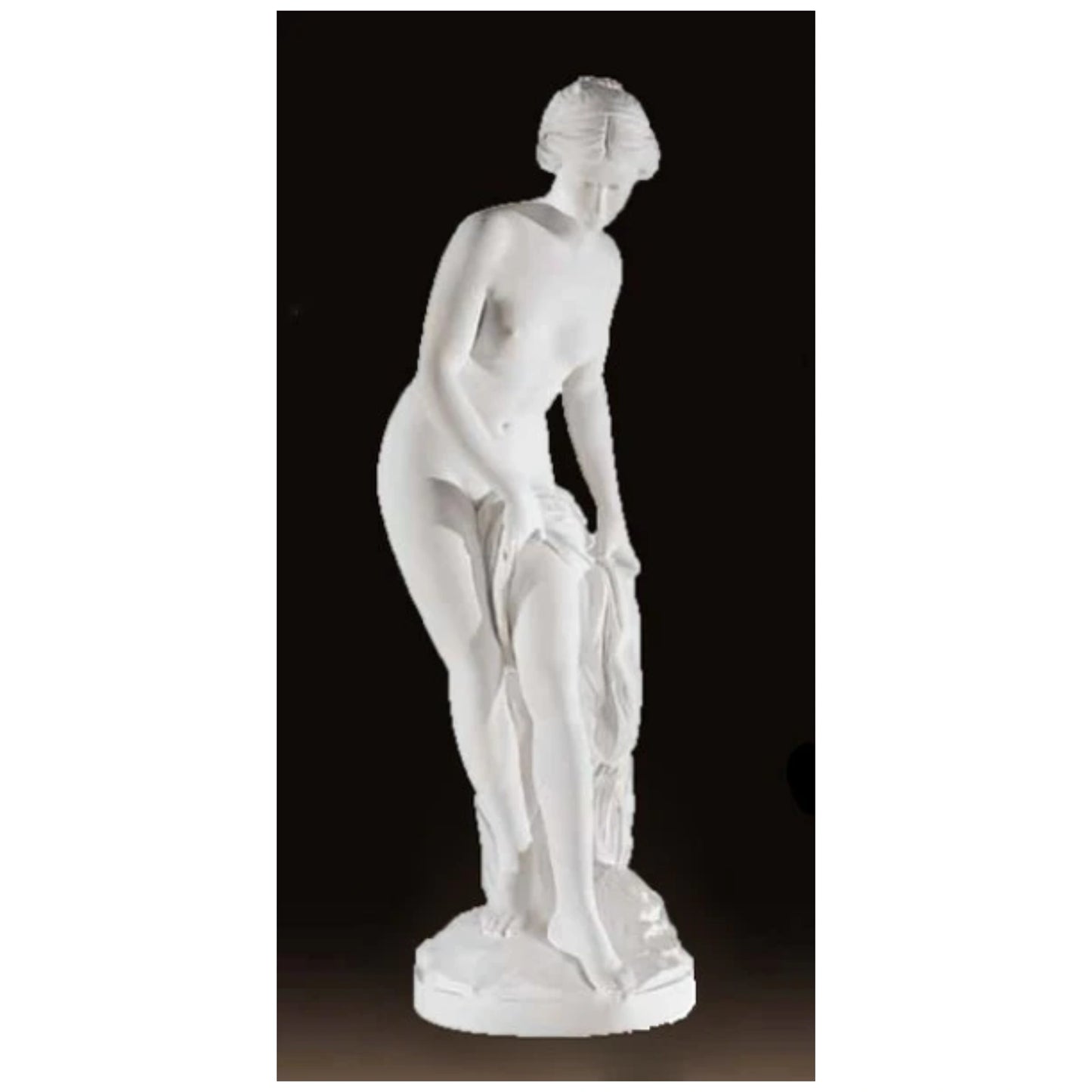Carrara Marble Bather By Falconet Made in Italy Sculpture