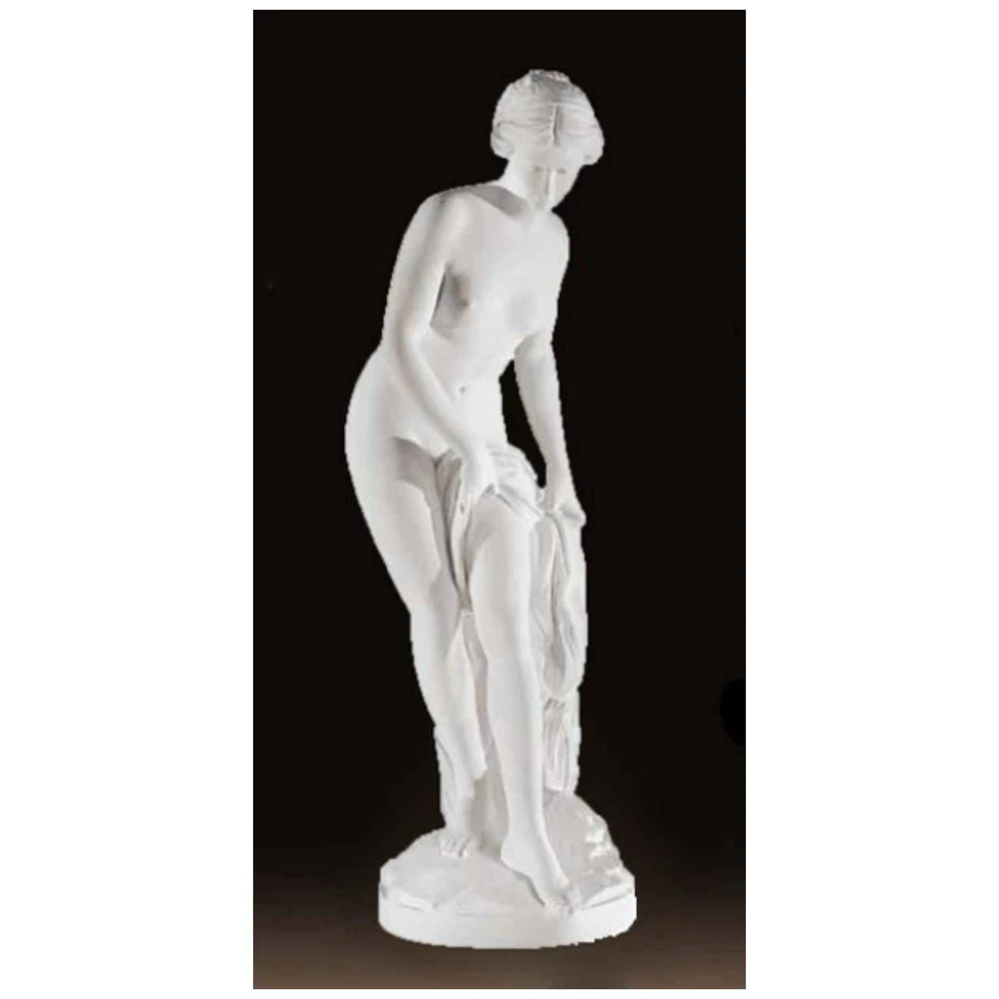 Carrara Marble Bather By Falconet Made in Italy Sculpture