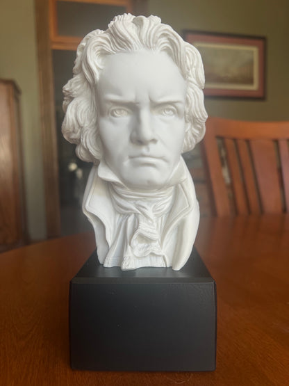 Beethoven bust Prometheus portrait marble style composer statue on black base