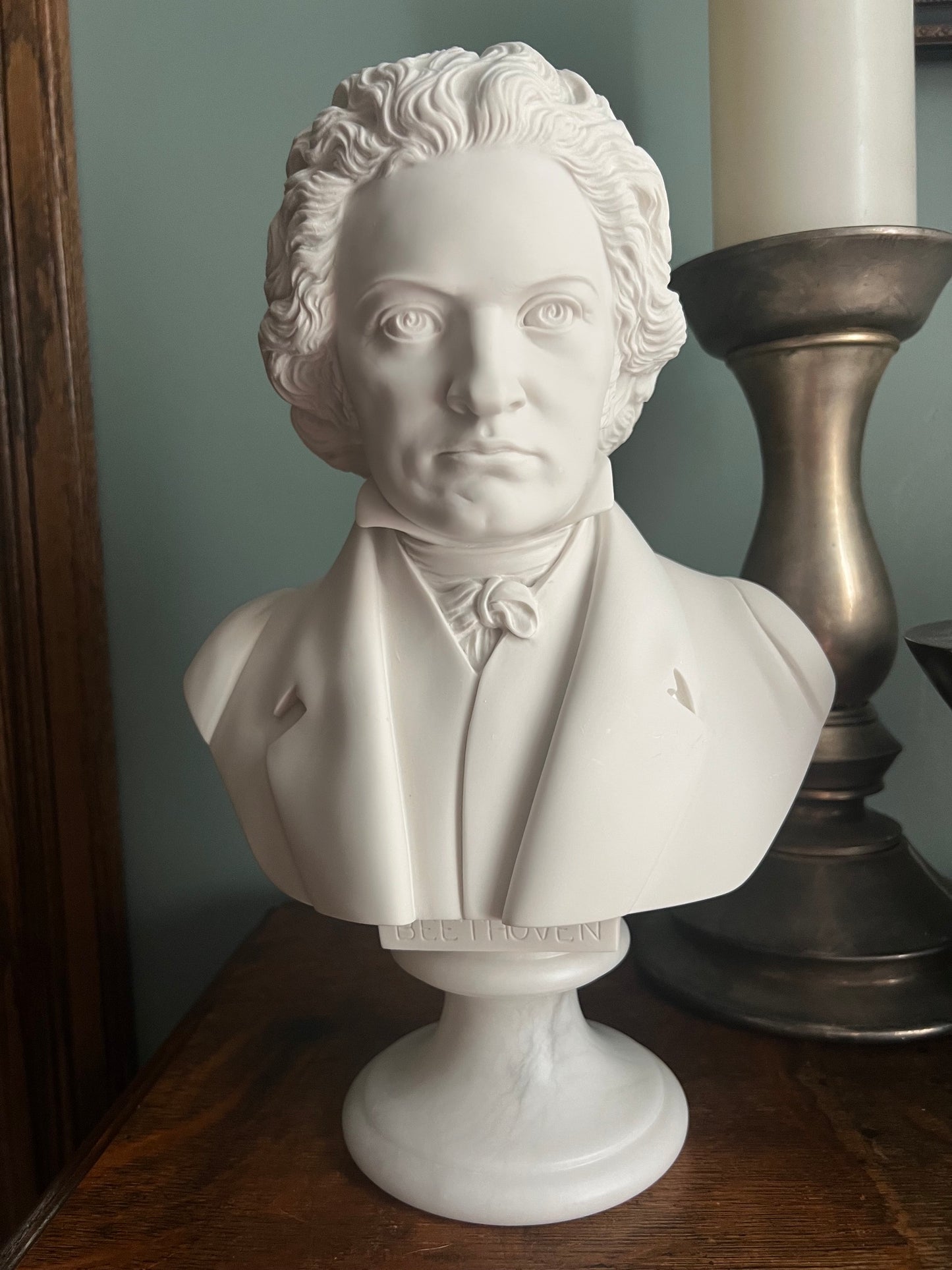 Ludwig van Beethoven Italian bonded marble bust 13 inches high