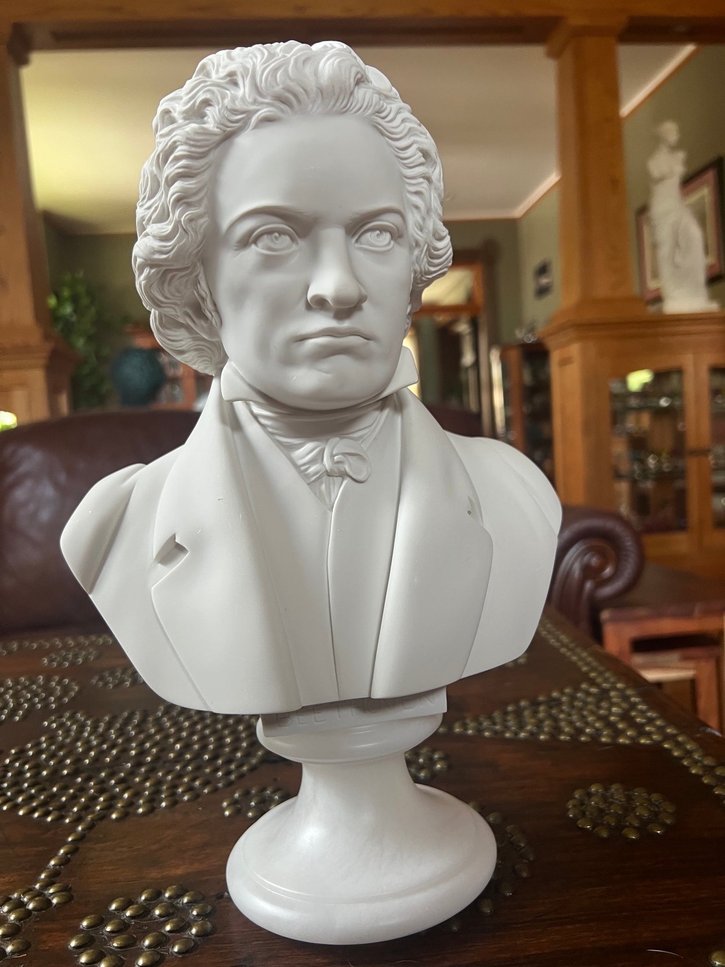Bonded alabaster bust of German composer Ludwig van Beethoven