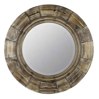 Bellini Natural Wood Finish Beveled Mirror