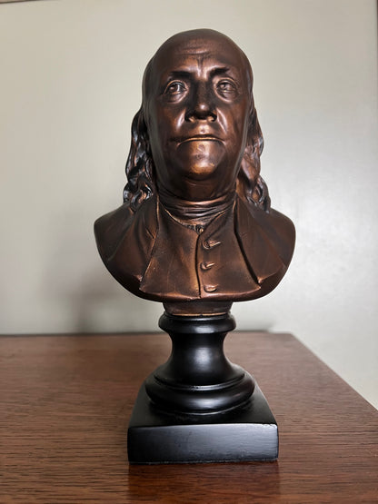 Benjamin Franklin bust sculpture historic American statesman desk décor