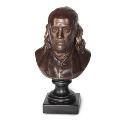 Benjamin Franklin Bust By Houdon historical sculpture bronze coloring