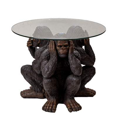 Bigfoot see no evil hear no evil speak no evil table base