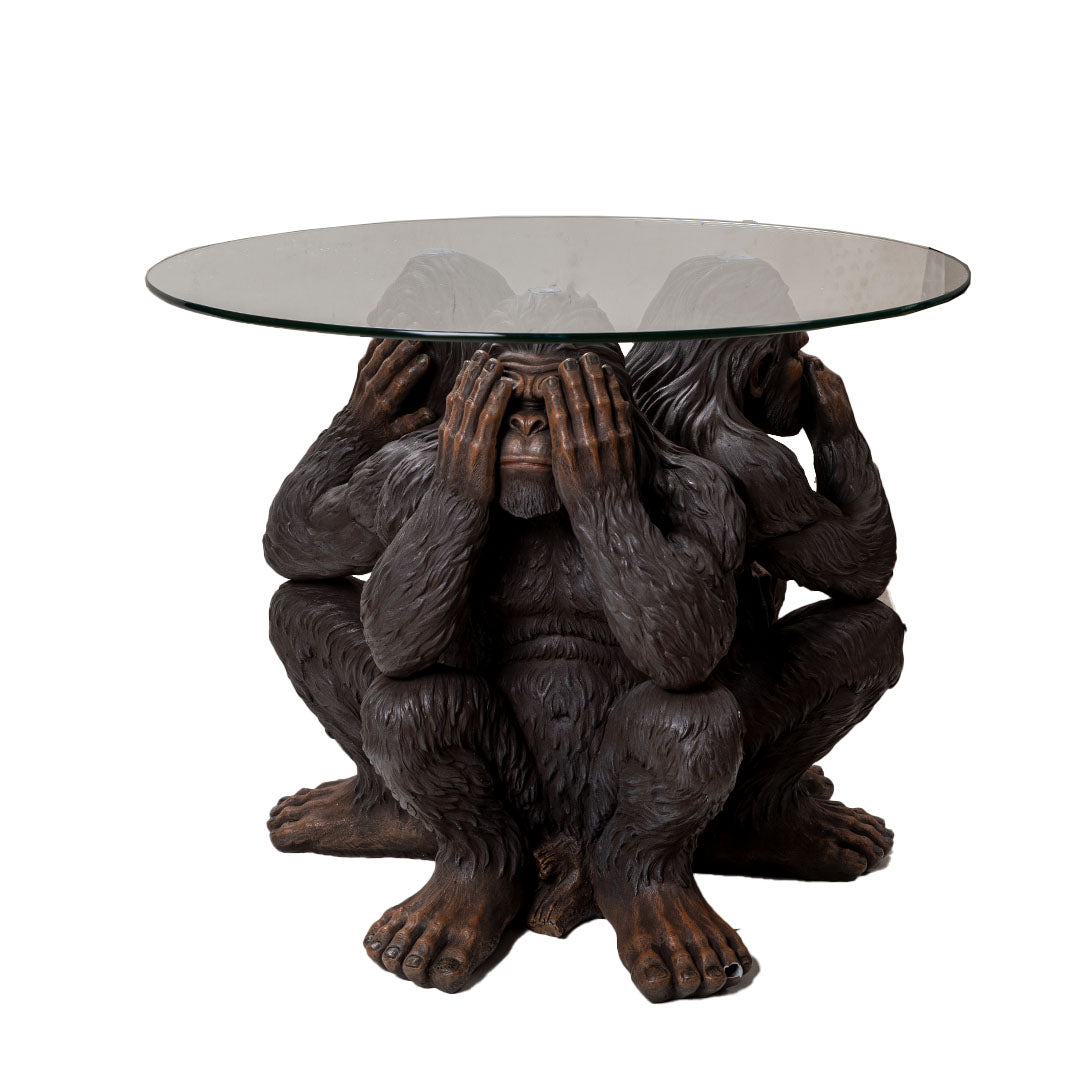 Bigfoot See Hear Speak No Evil Cocktail Table Base Sculptural