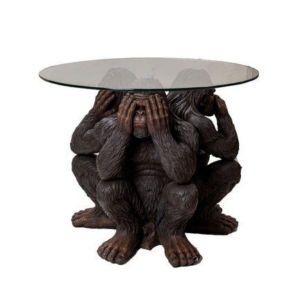 Bigfoot See Hear Speak No Evil Cocktail Table Base Sculptural