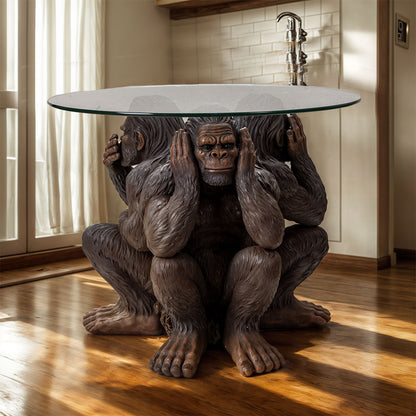 Sculptural Sasquatch See Hear Speak No Evil Table