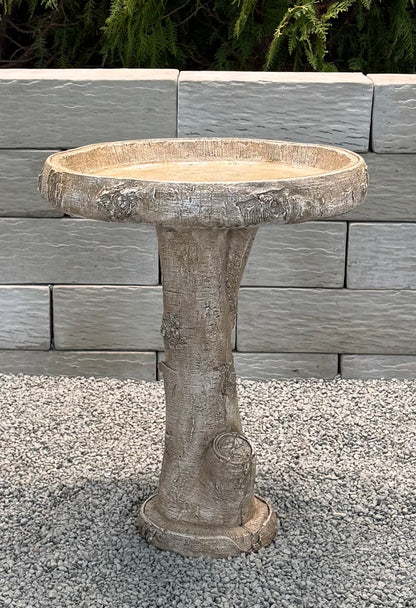 Birch bird bath cast stone garden sculpture by Henri Studios