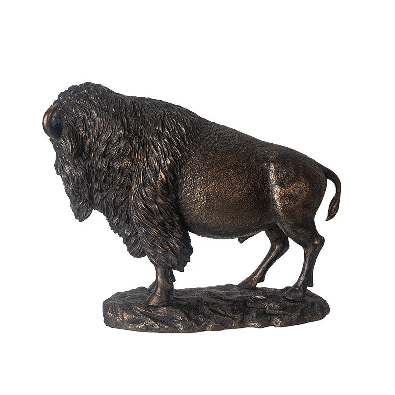 back view Buffalo Bison Statue Majestic Symbol of the American Plains Bronze Sculpture