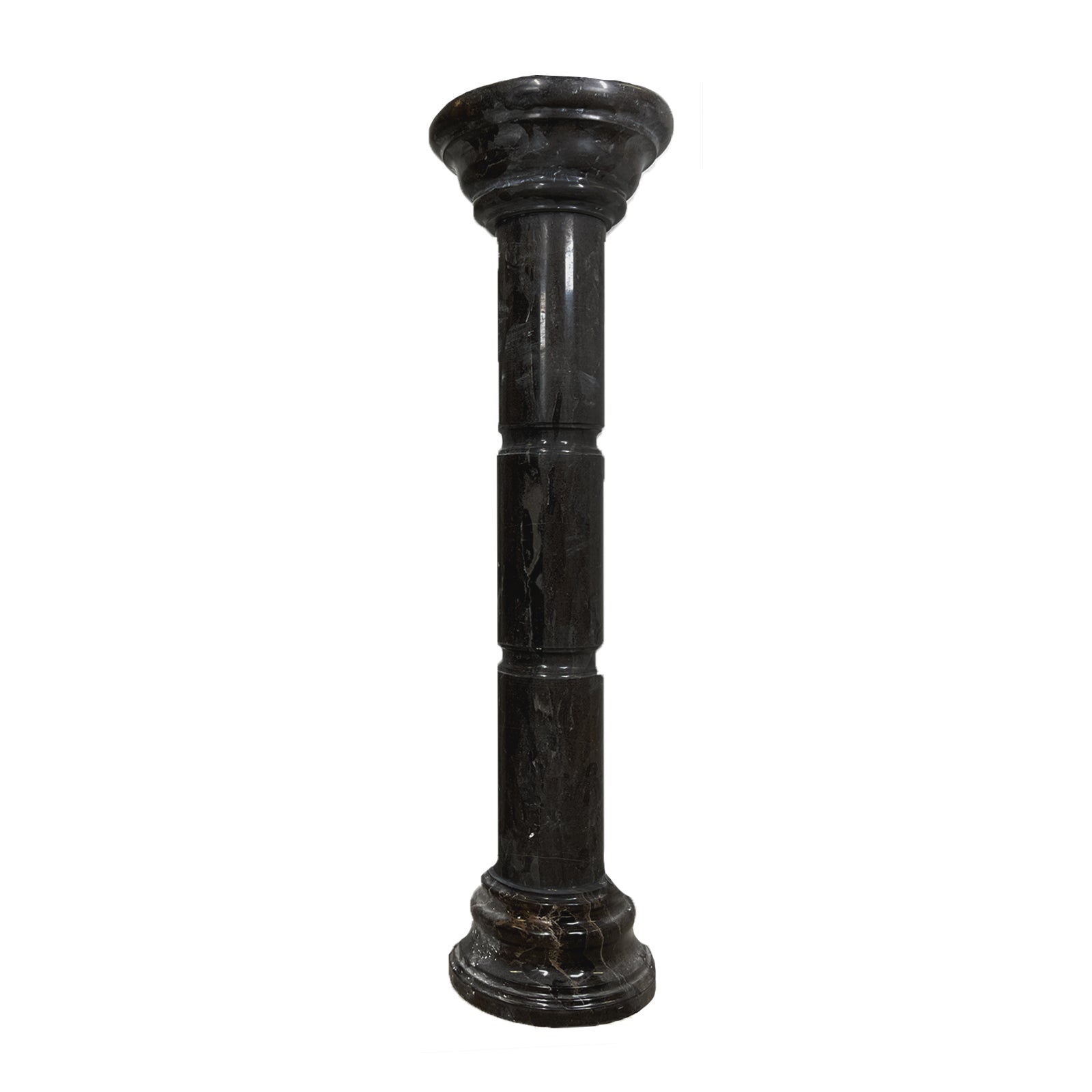 Black marble column pedestal for statues 48 inches high