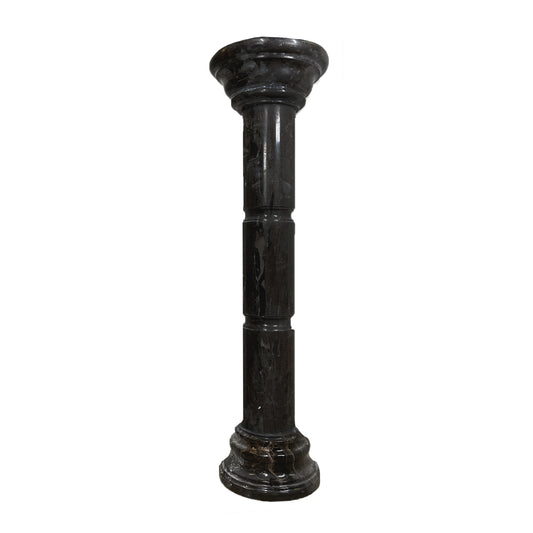 Black marble column pedestal for statues 48 inches high