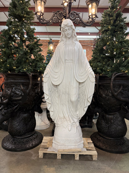 Blessed Mother Mary Life Size Marble Statue Carved by hand Catholic Garden Sculpture