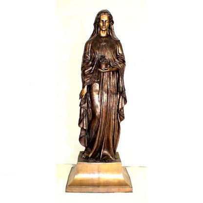 Blessed Mother Virgin Mary Life Size Bronze Statue Church Sculptures
