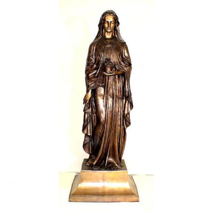 Blessed Virgin Mary 86" High Bronze Sculpture