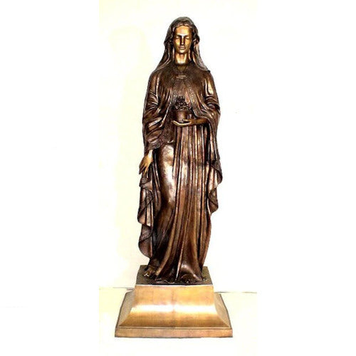 Blessed Virgin Mary 86" High Bronze Sculpture