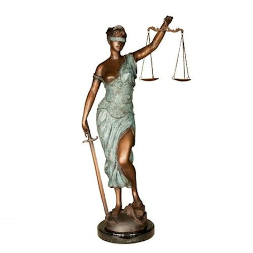 Blind Lady Justice Bronze Sculpture 35" High