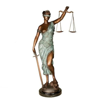 Blind Lady Justice Bronze Sculpture 35" High