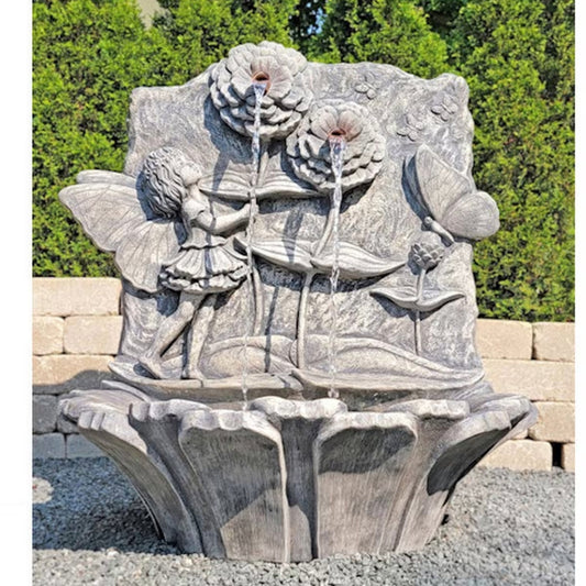 Blossom Fairy Wall Fountain Cast Stone