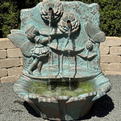 Blossom Fairy Wall Fountain Cast Stone