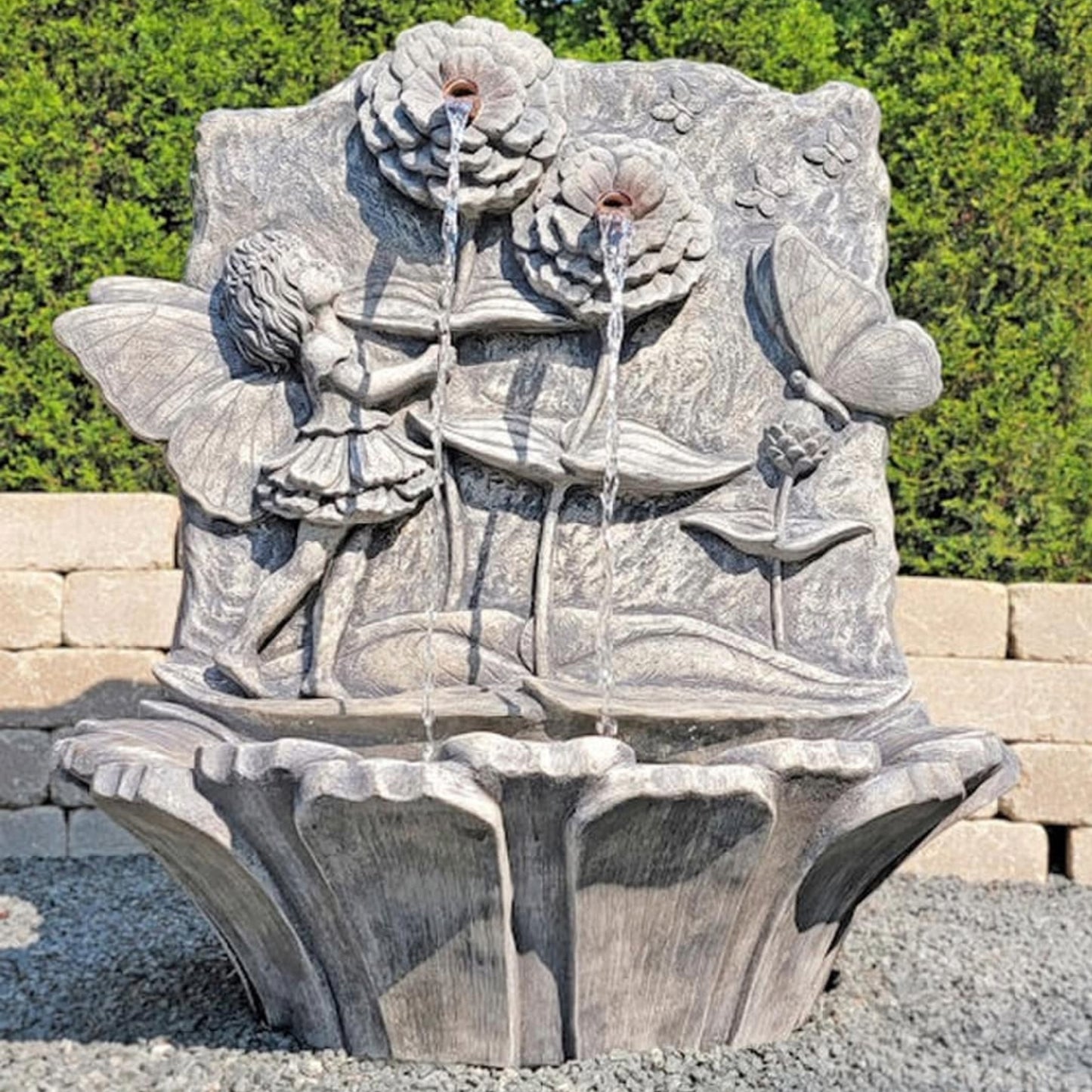 Blossom Fairy Wall Fountain Cast Stone