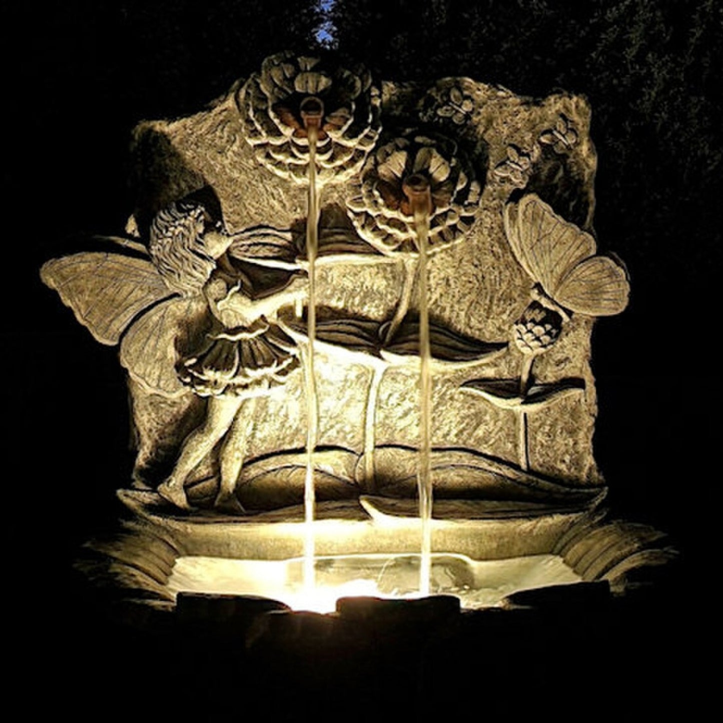 Blossom Fairy Wall Fountain Cast Stone