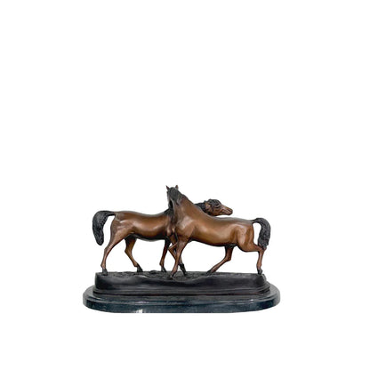 Bonded Horses Bronze Art Sculpture